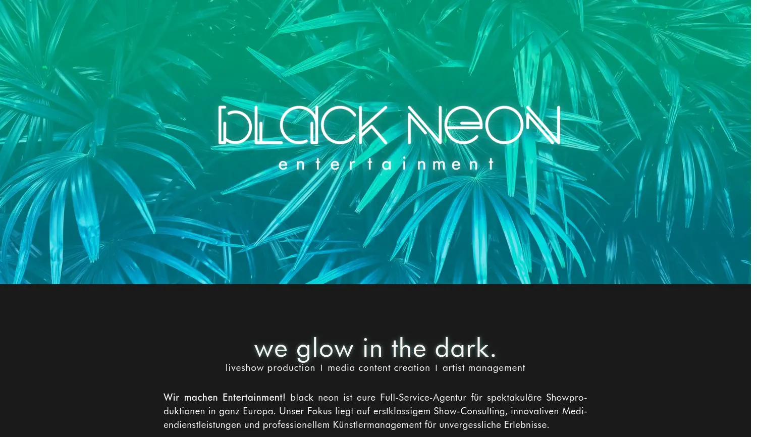 Website der Firma black neon entertainment