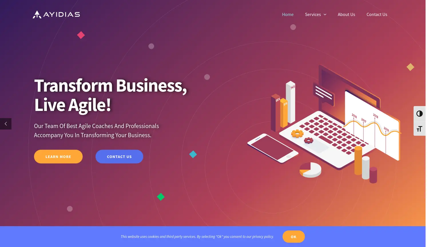 Website der Firma AYIDIAS Business & IT Services GmbH