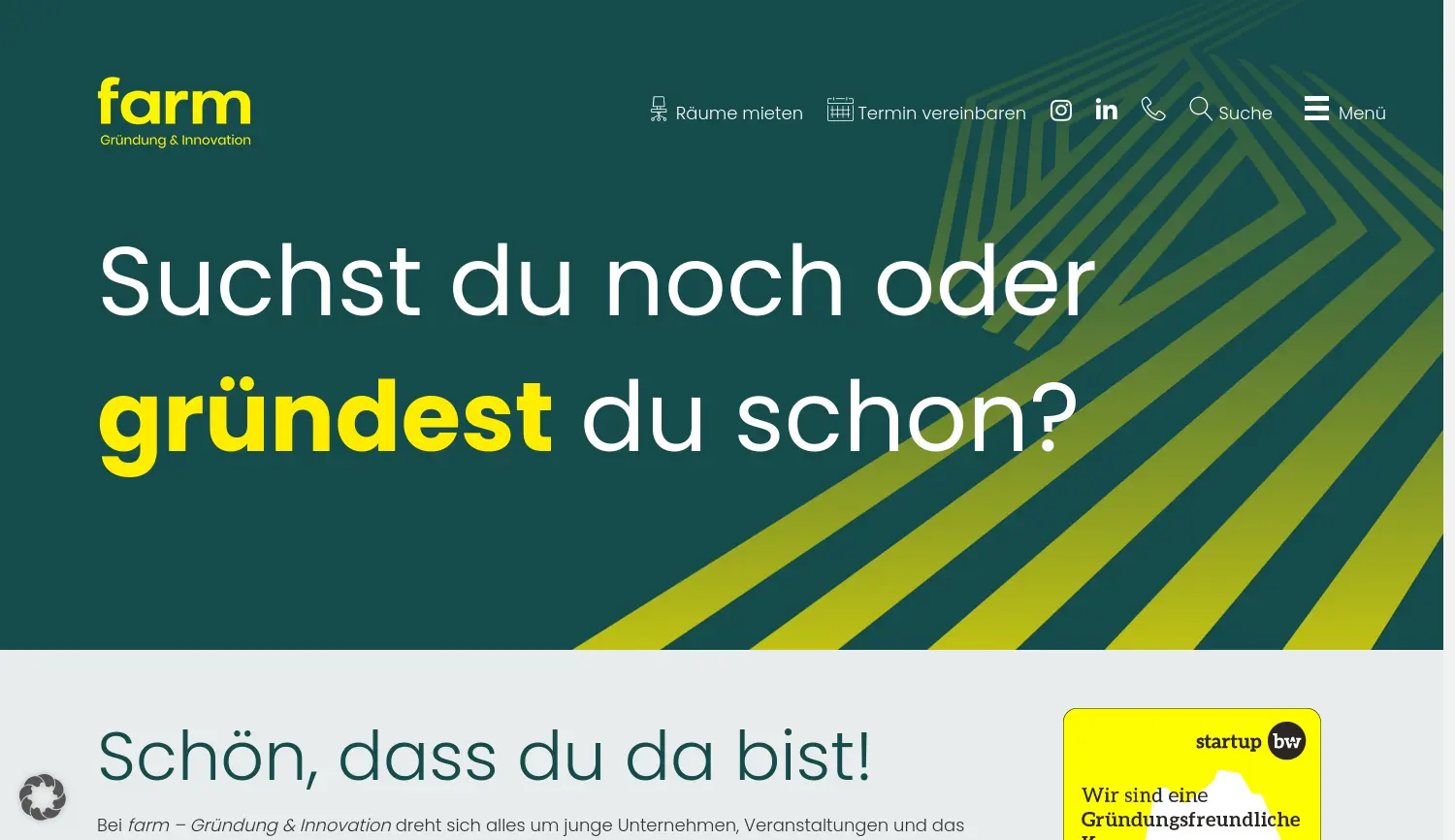 Website der Firma farm e.V.