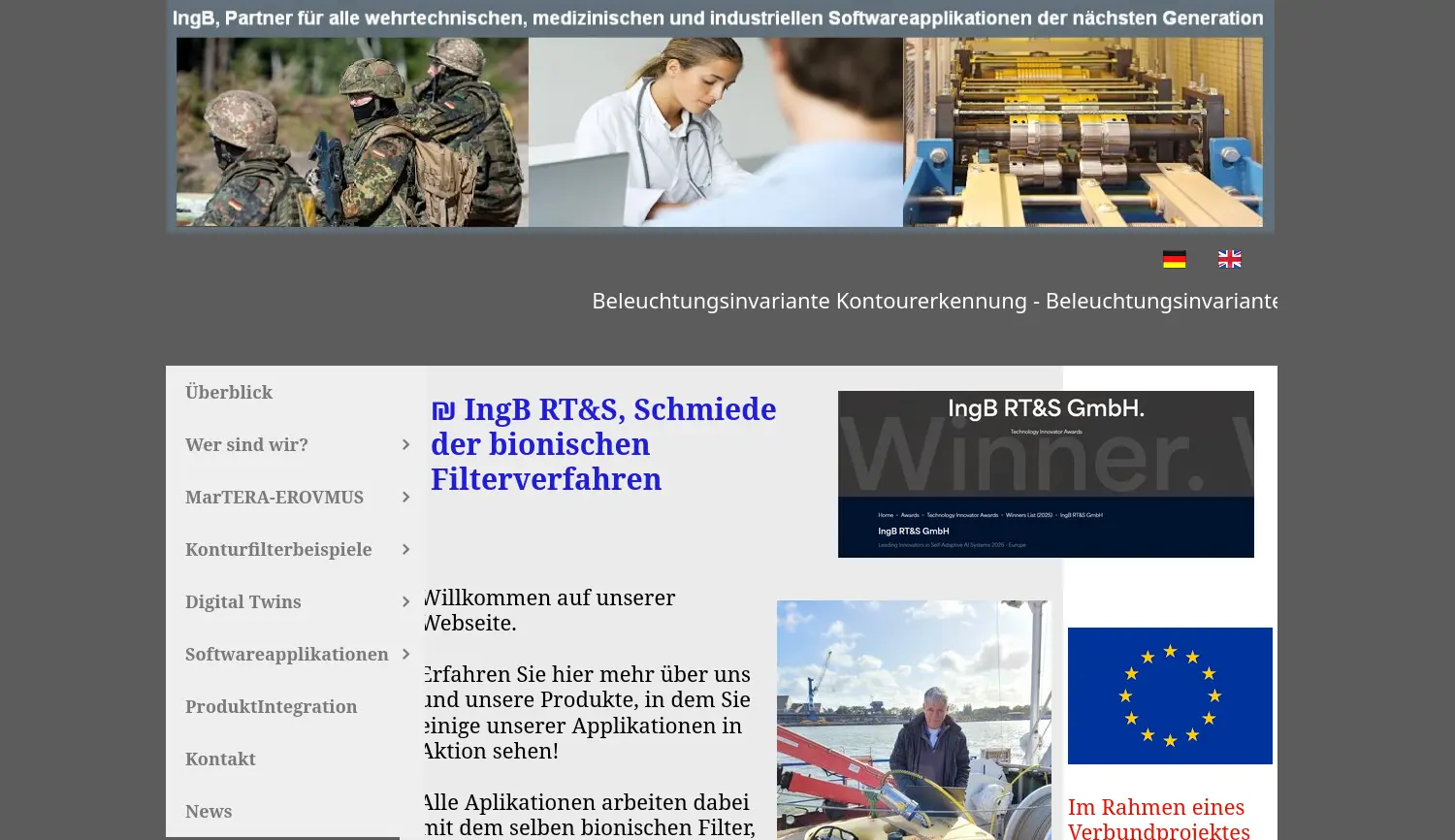 Website der Firma IngB RT&S GmbH