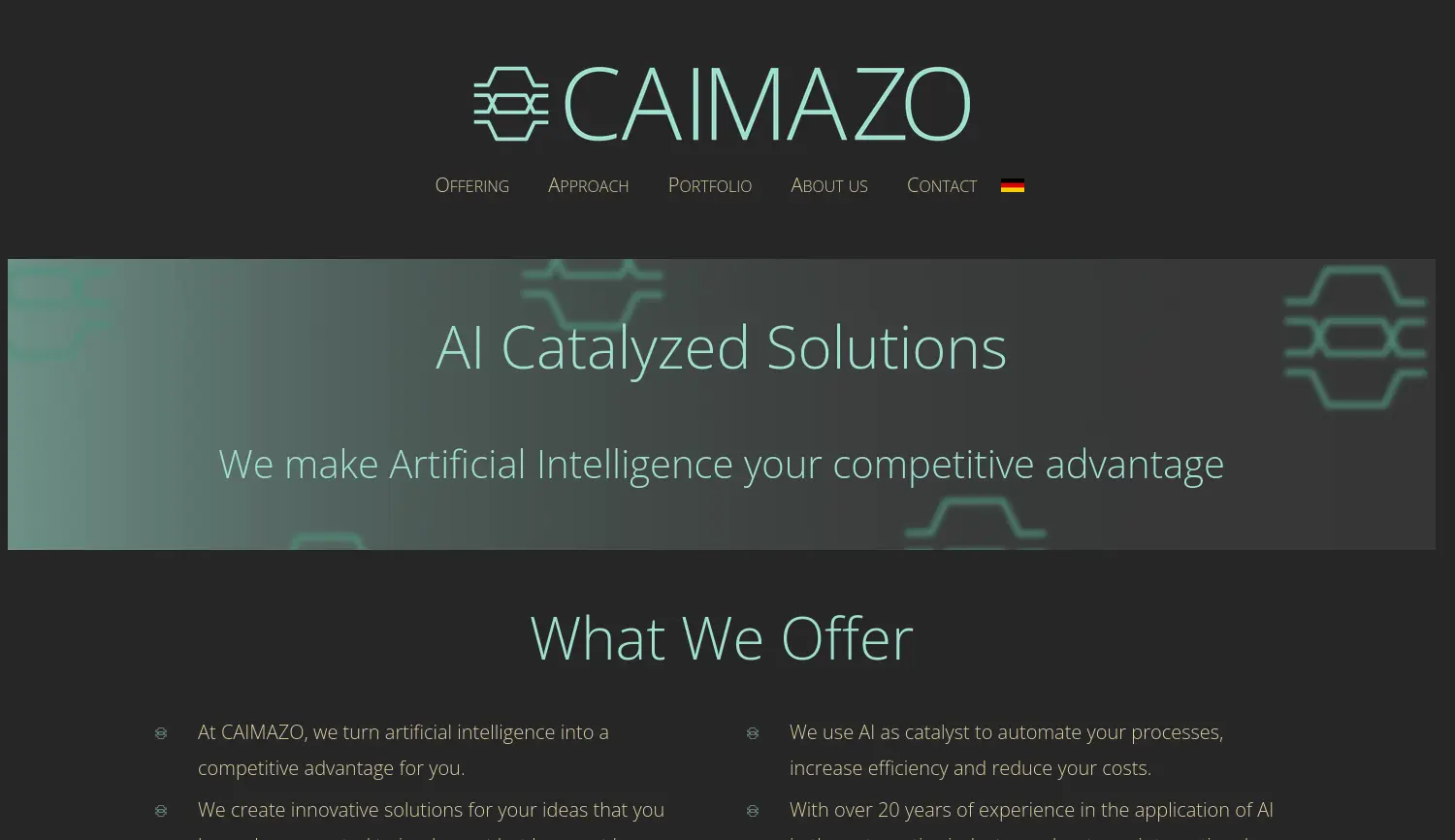 Website der Firma CAIMAZO GmbH