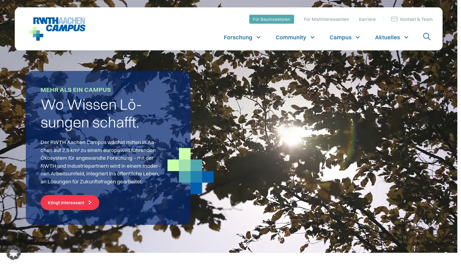 Website der Firma RWTH Aachen Campus GmbH