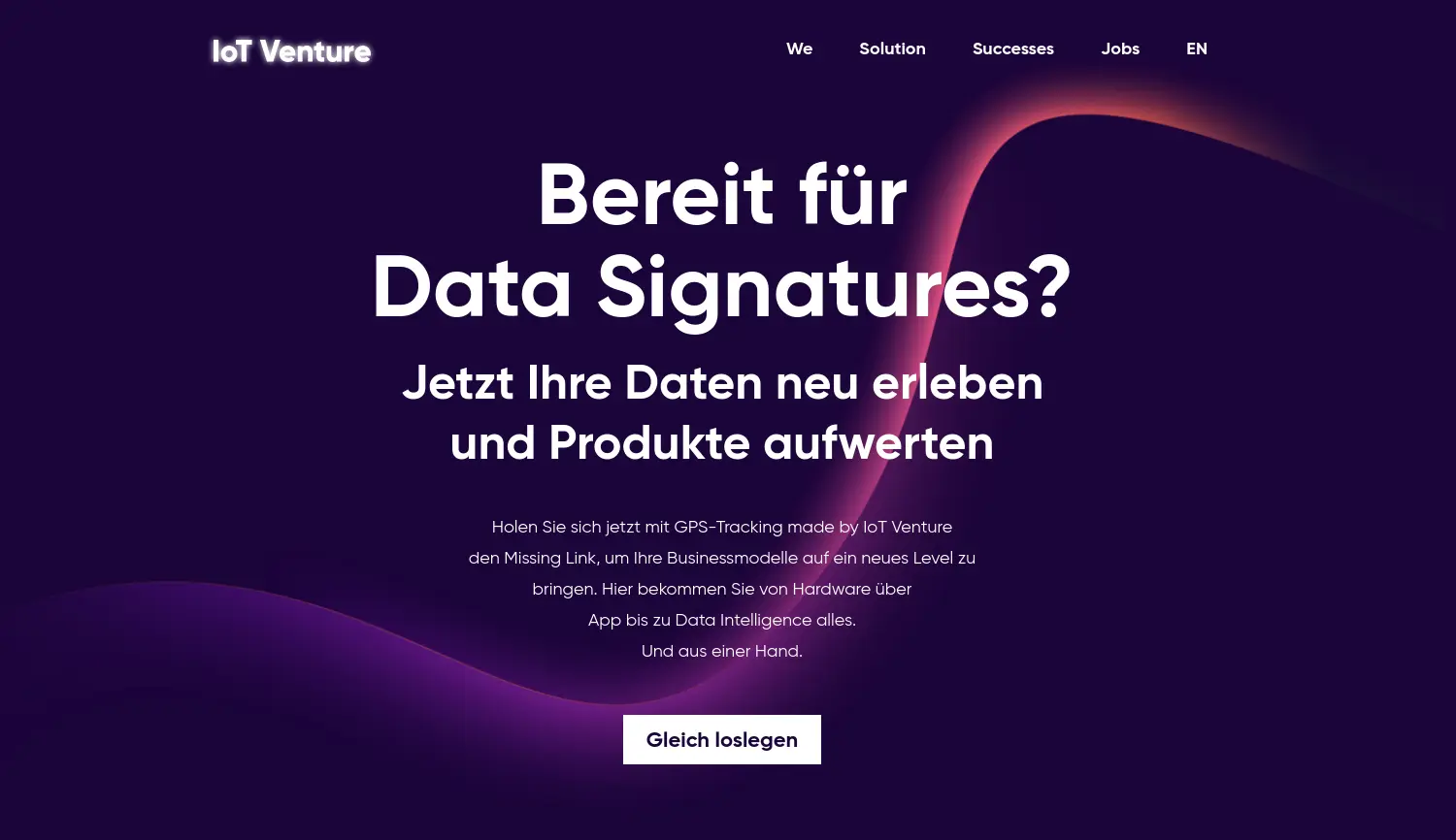 Website der Firma IoT Venture GmbH
