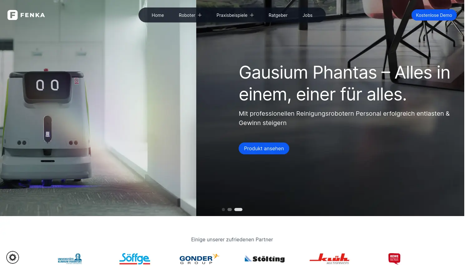 Website der Firma FENKA Robotics GmbH