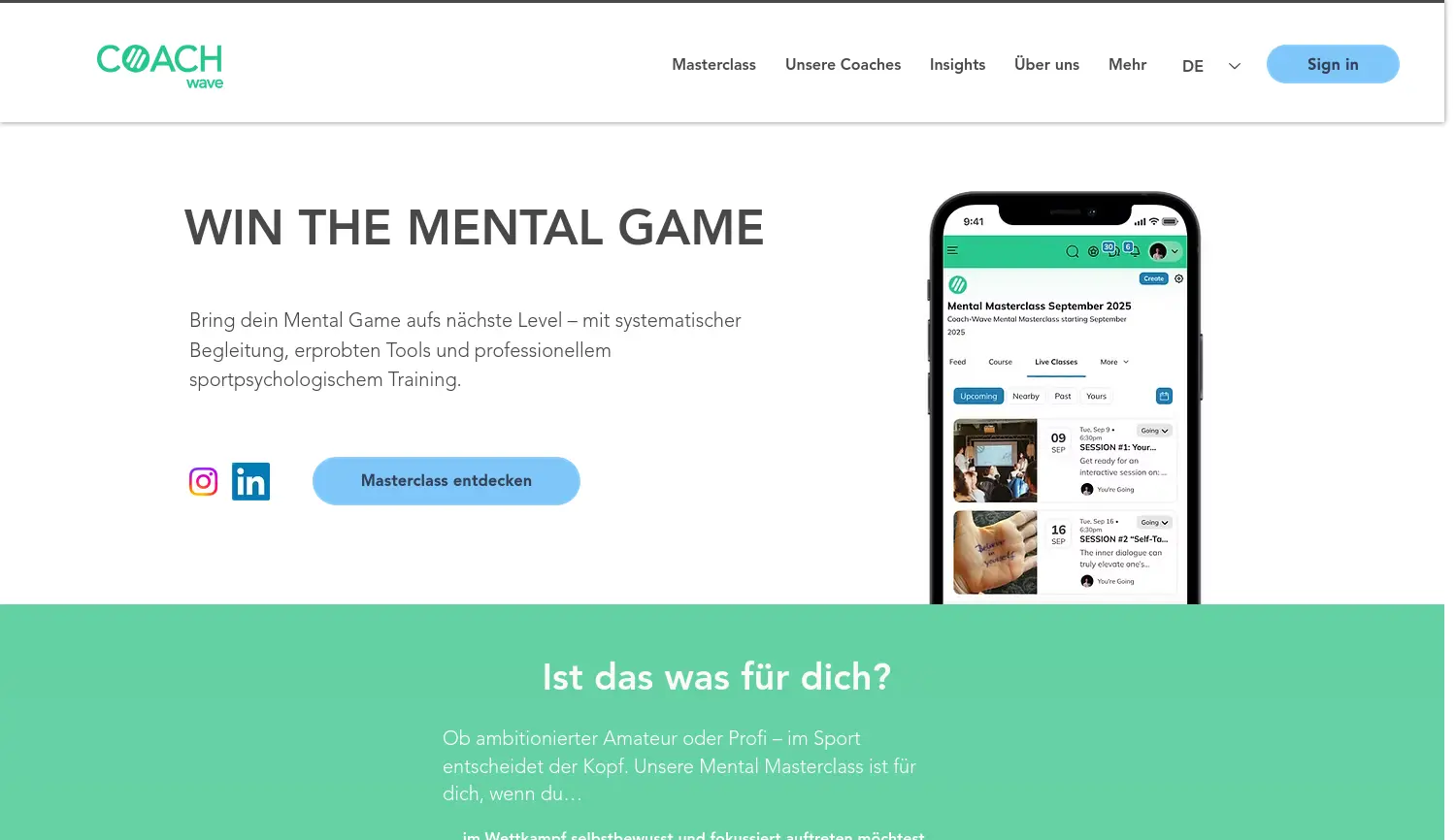 Website der Firma Coach-Wave UG (haftungsbeschränkt)