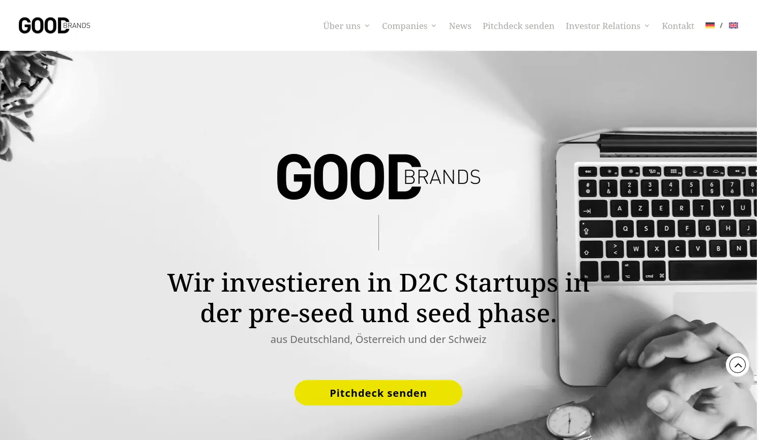 Website der Firma Good Brands AG