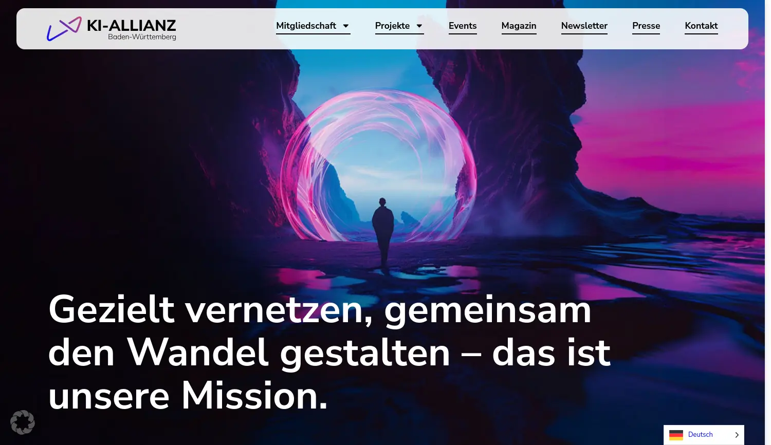 Website der Firma KI-Allianz Baden-Württemberg eG