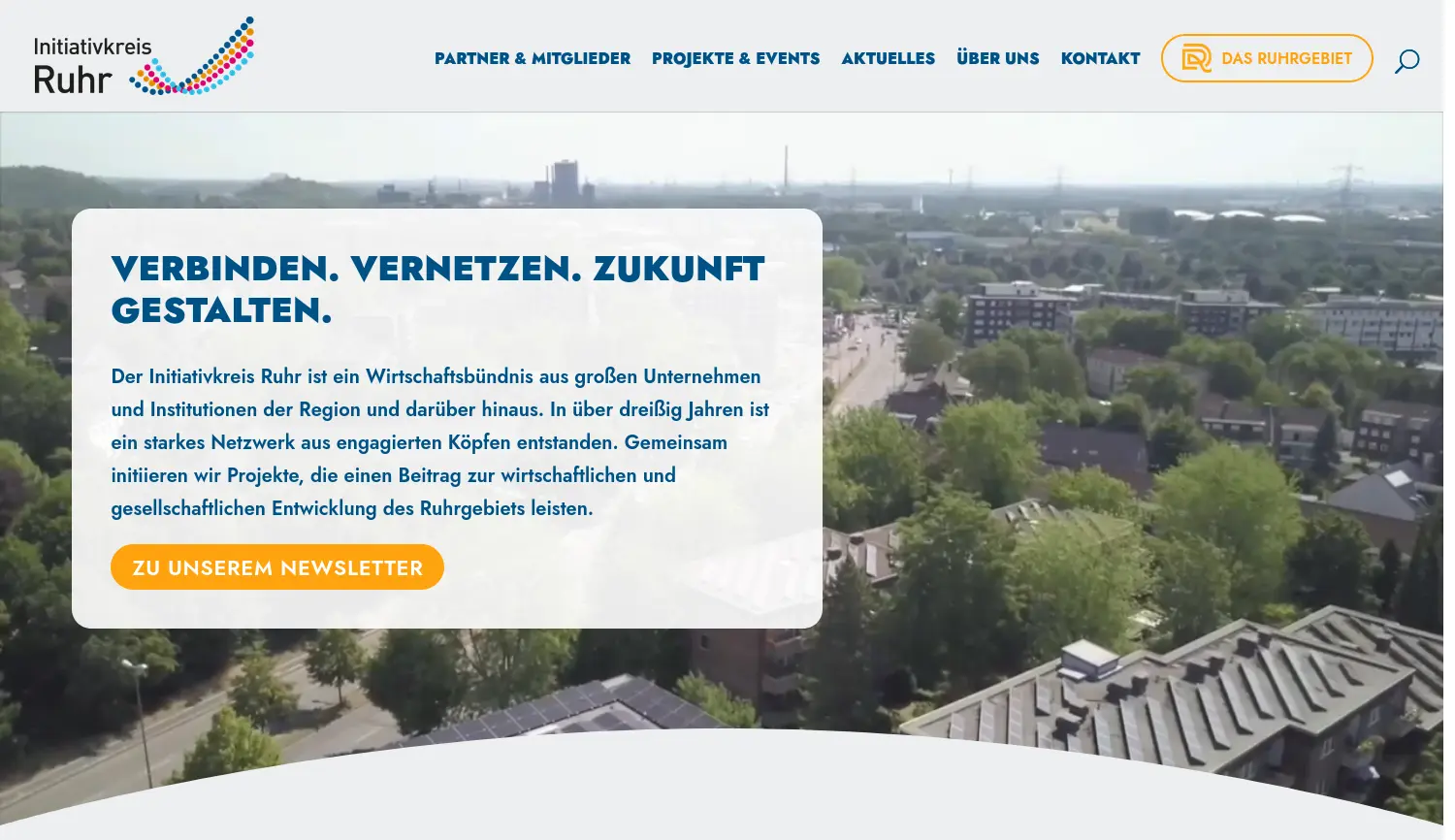 Website der Firma Initiativkreis Ruhr GmbH