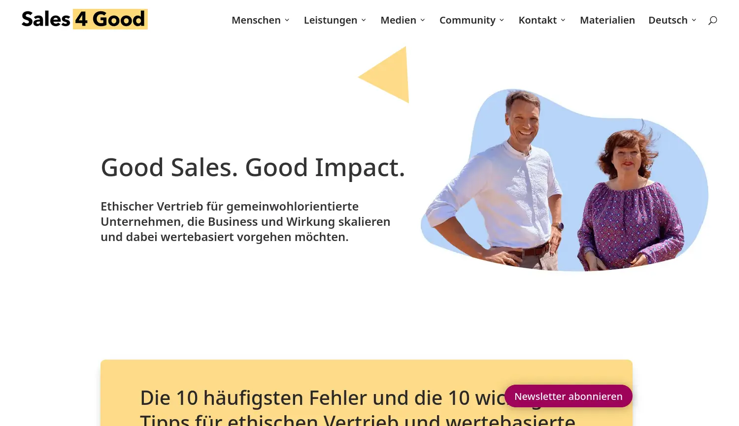 Website der Firma Sales4Good GmbH