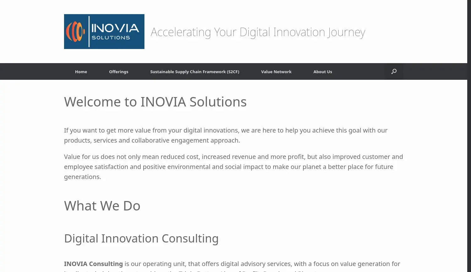 Website der Firma INOVIA Solutions