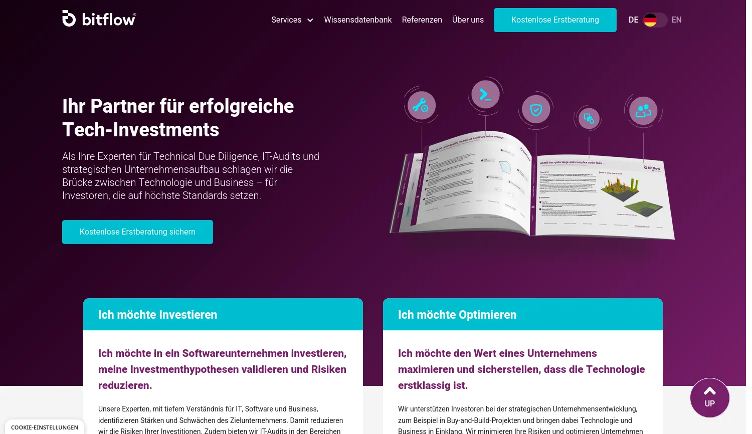 Website der Firma BitFlow GmbH