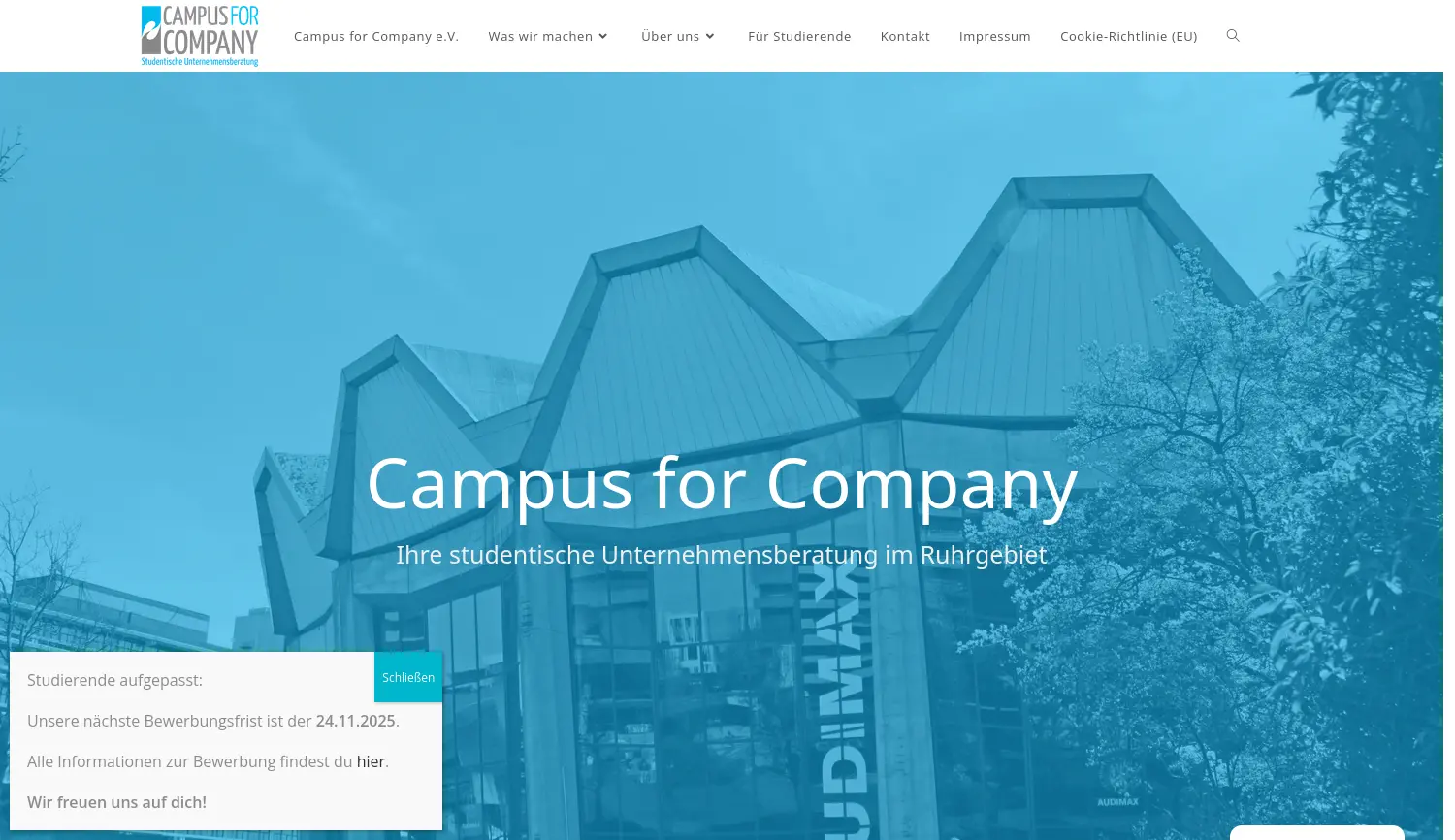 Website der Firma Campus for Company e.V.