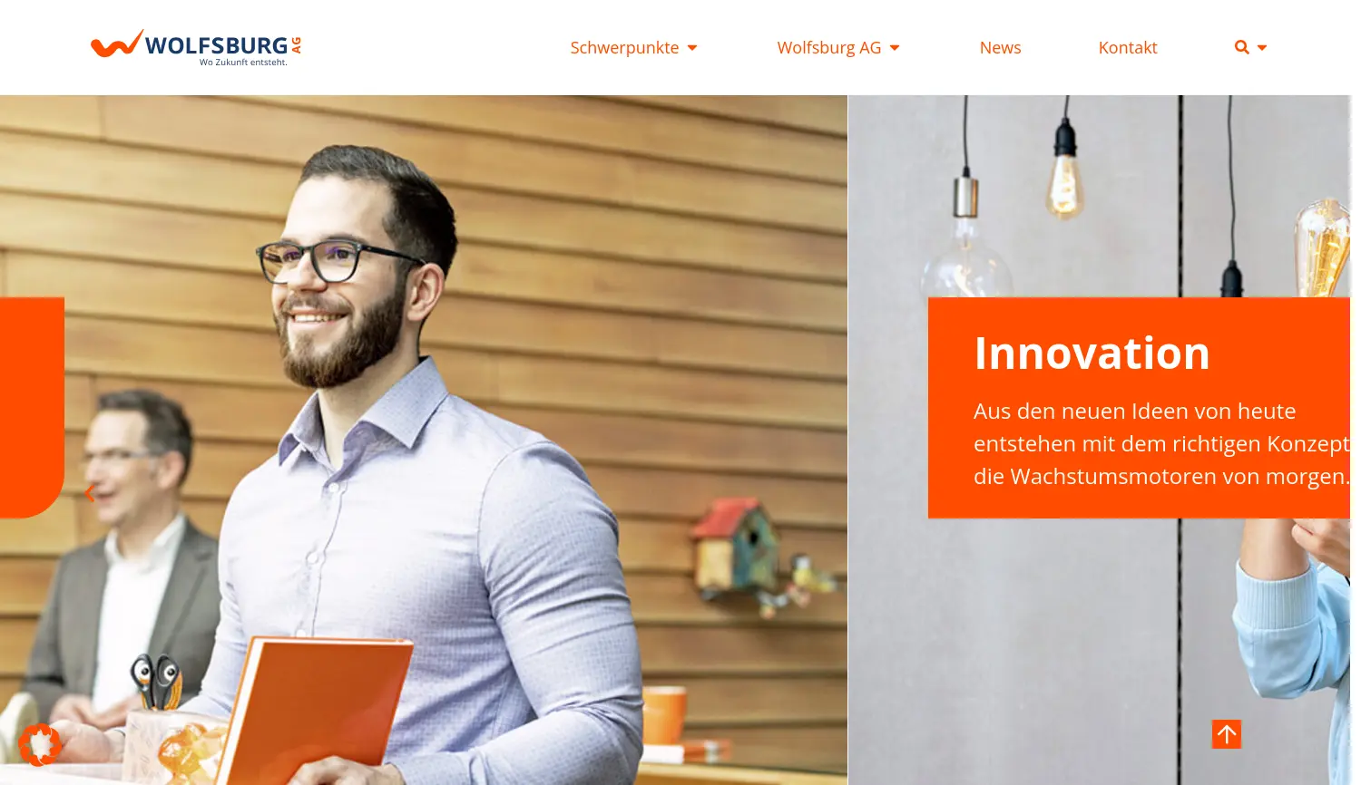 Website der Firma Wolfsburg AG