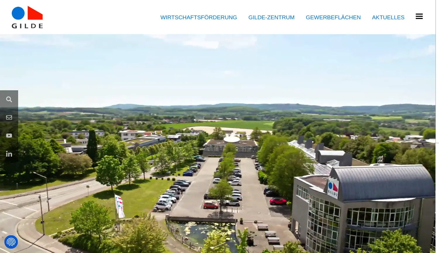 Website der Firma GILDE GmbH Gewerbe - und Innovationszentrum Lippe-Detmold