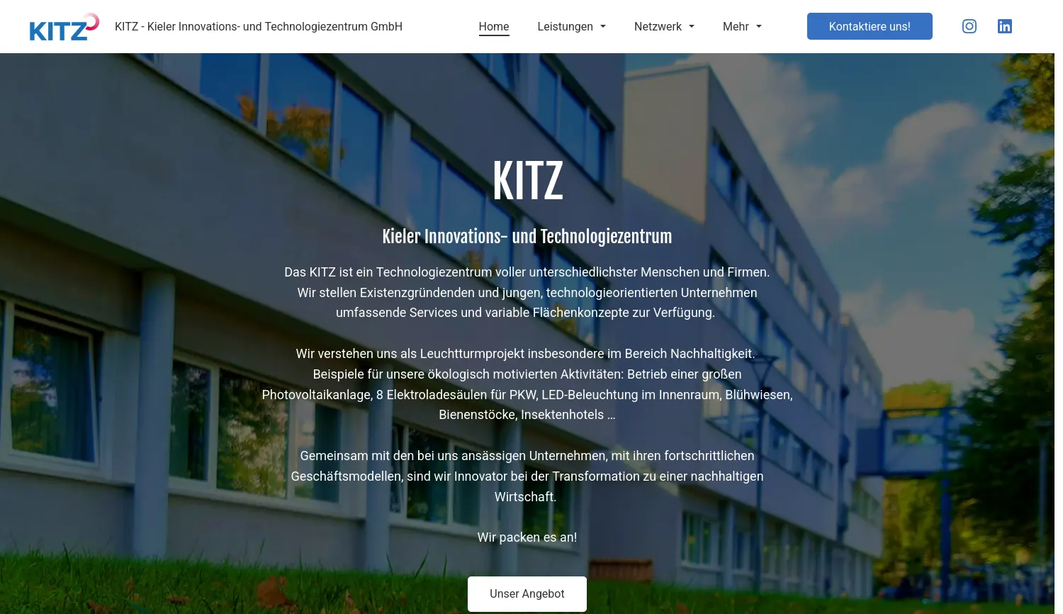 Website der Firma Kieler Innovations- und Technologiezentrum GmbH