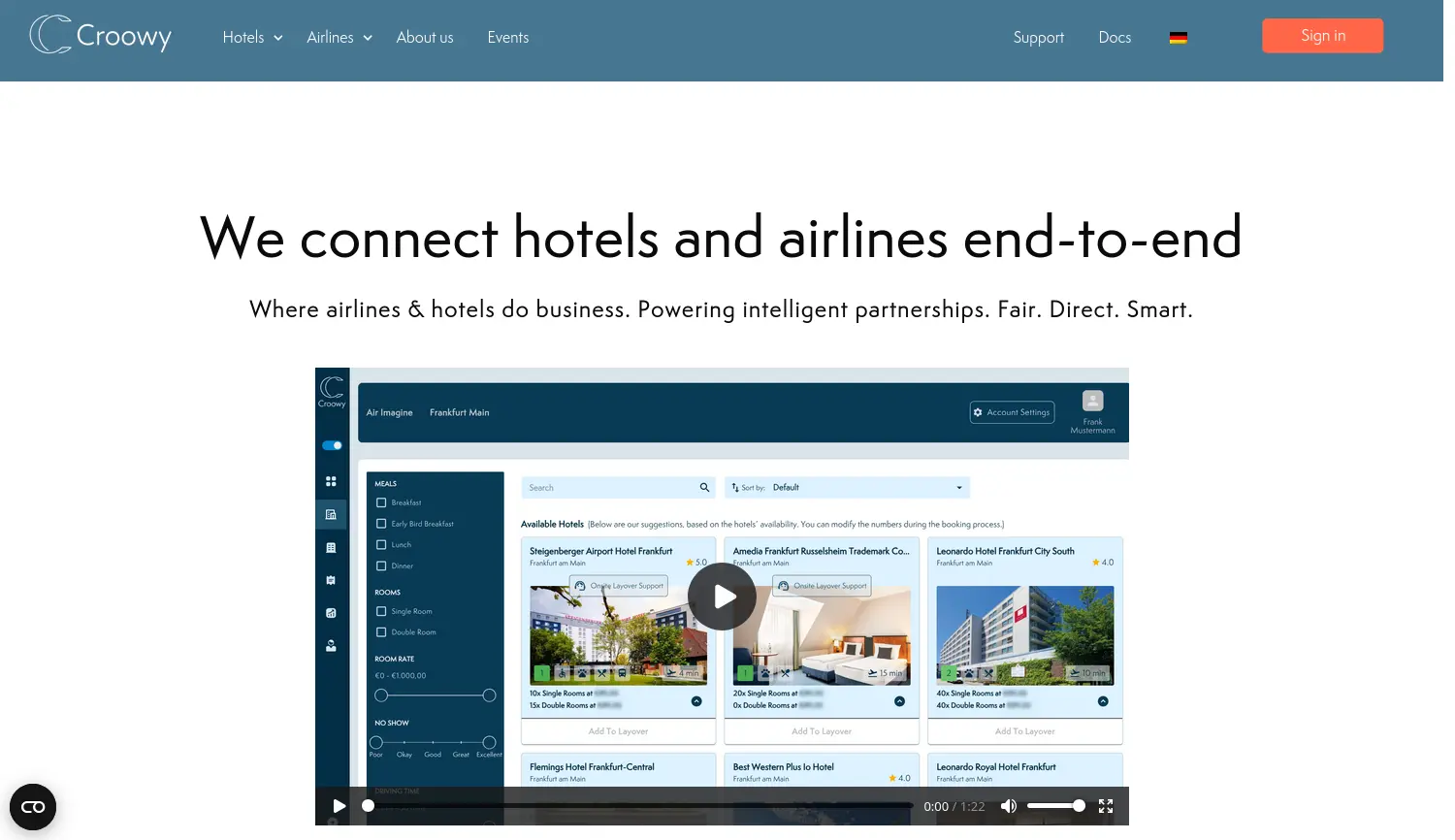 Website der Firma Croowy GmbH