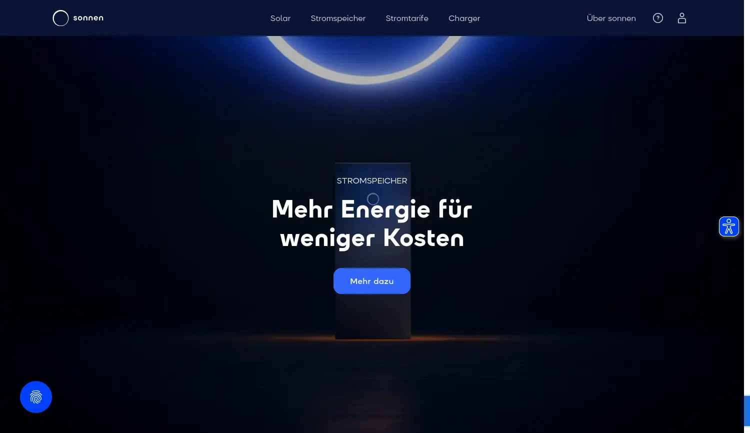 Website der Firma sonnen GmbH