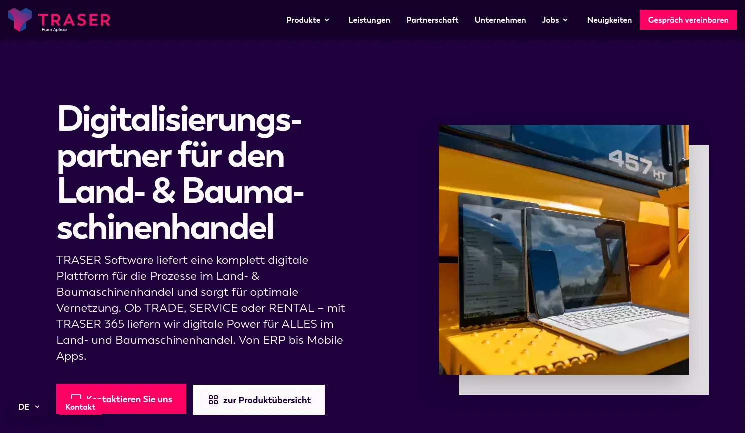 Website der Firma TRASER Software GmbH