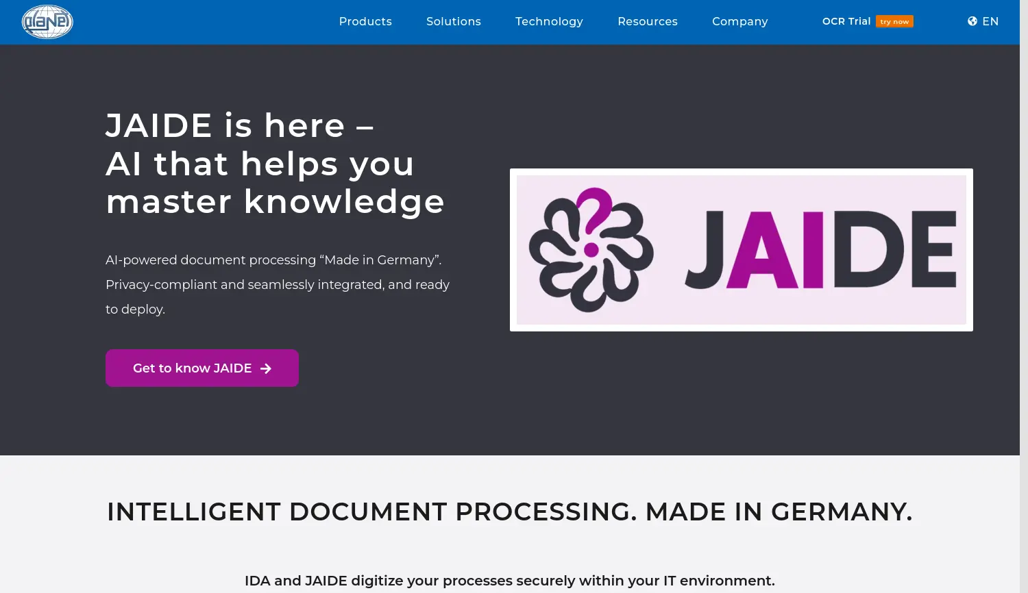 Website der Firma PLANET AI GmbH