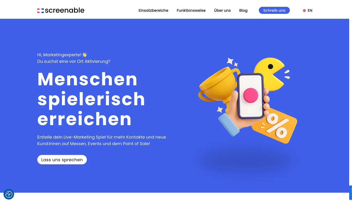 Website der Firma Screenable