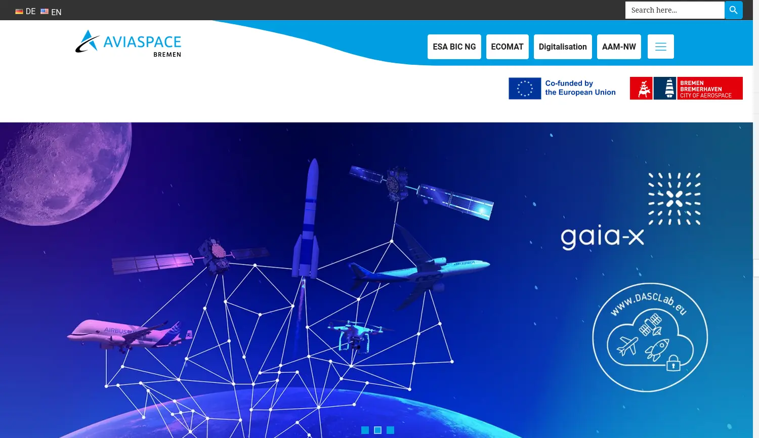 Website der Firma AVIASPACE BREMEN e.V.