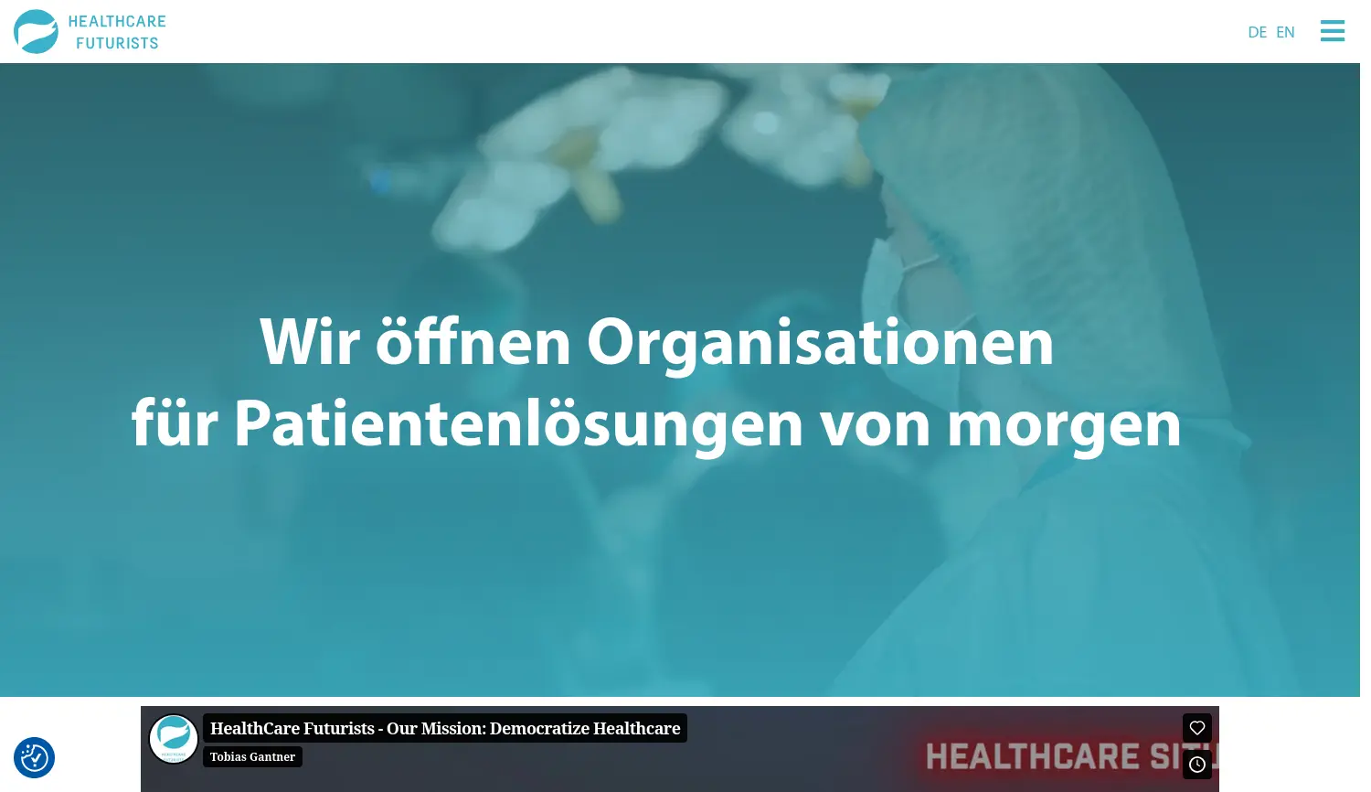 Website der Firma HealthCare Futurists GmbH
