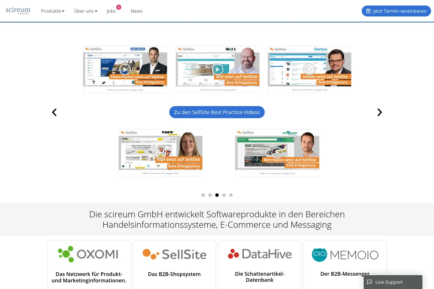 Website der Firma scireum GmbH
