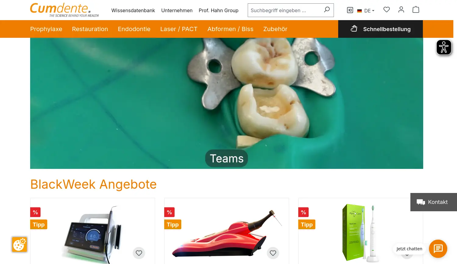 Website der Firma Cumdente