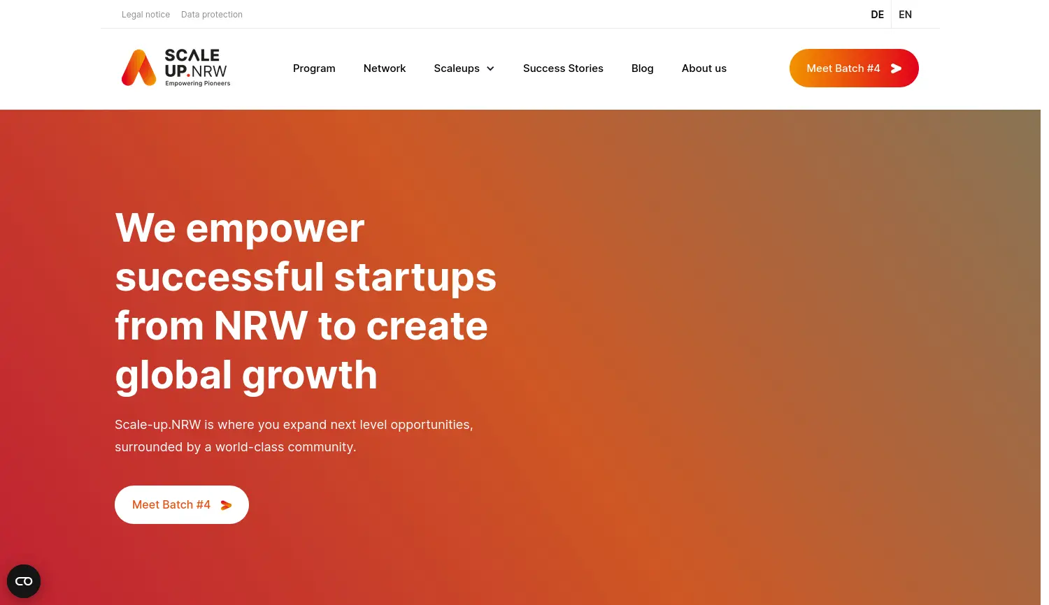 Website der Firma Digital Innovation Hub Düsseldorf/Rheinland GmbH