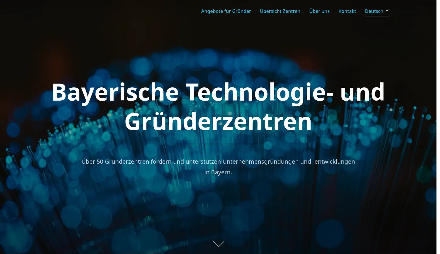 Website der Firma Bayerischen Technologie- und Gründerzentren (ARGE TGZ Bayern)