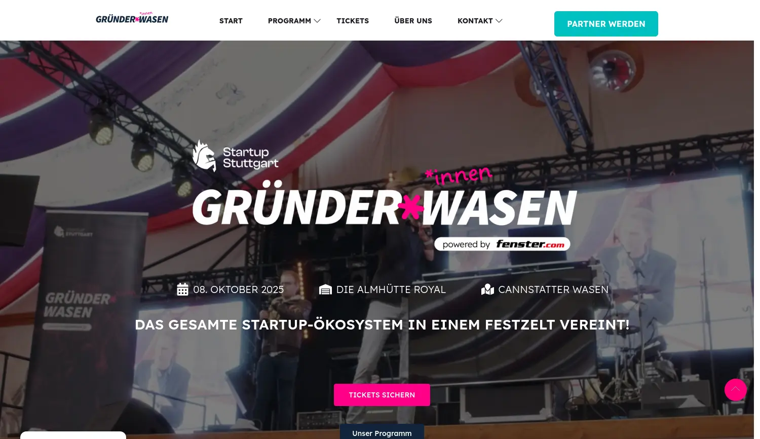 Website der Firma Startup Stuttgart e.V.