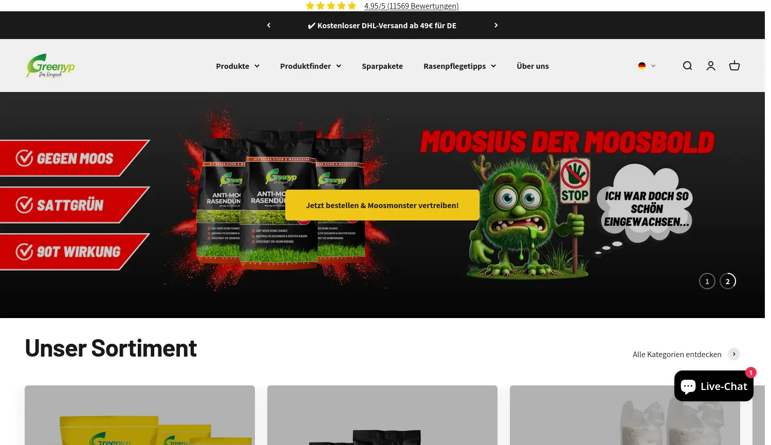 Website der Firma Greenyp