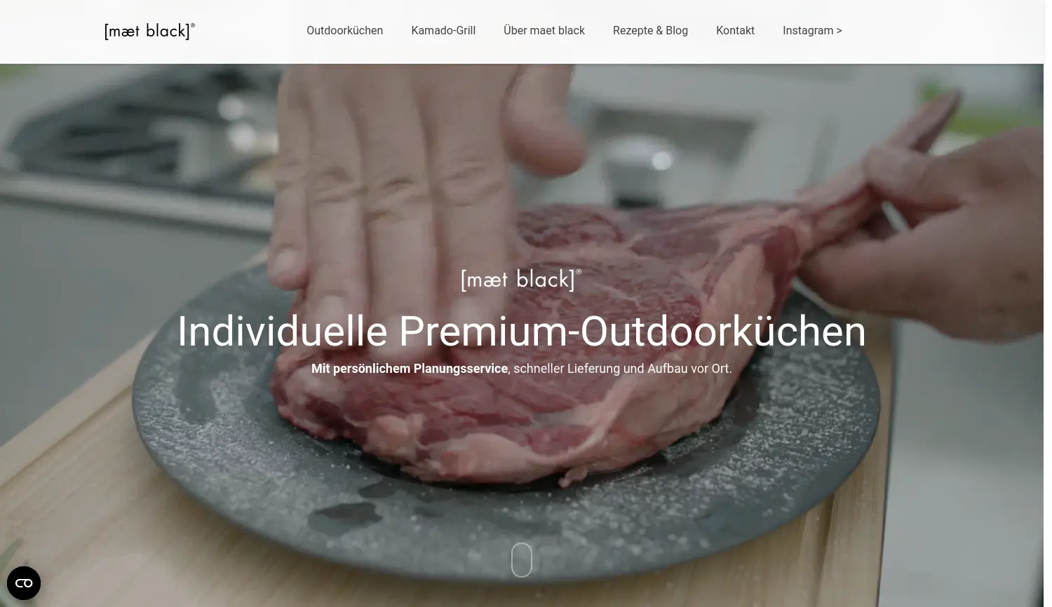 Website der Firma maet black GmbH