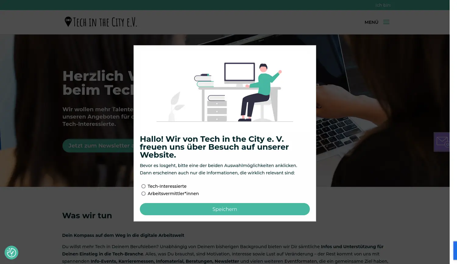 Website der Firma Tech in the City e.V. (gemeinnützig)