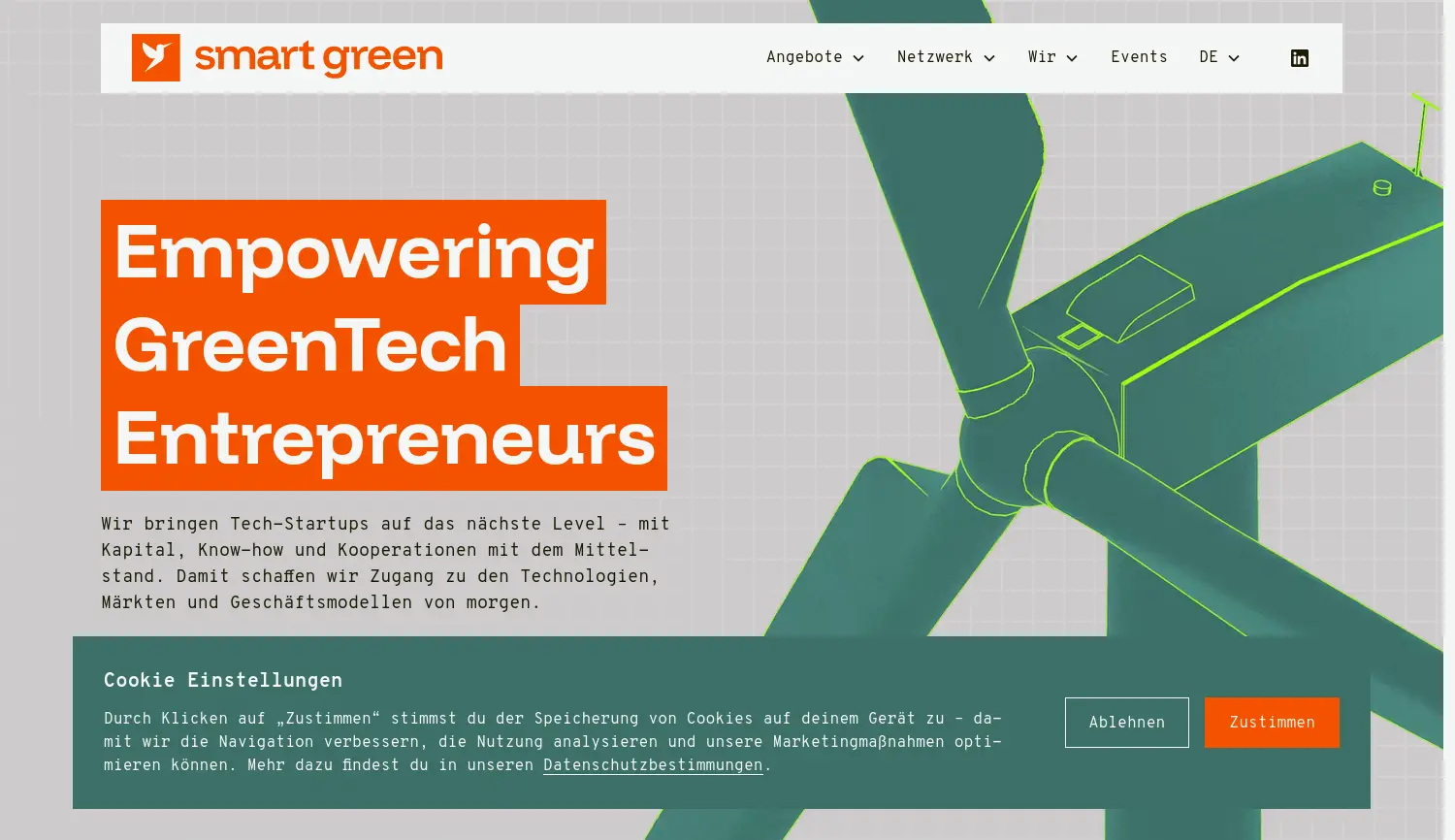 Website der Firma Smart Green