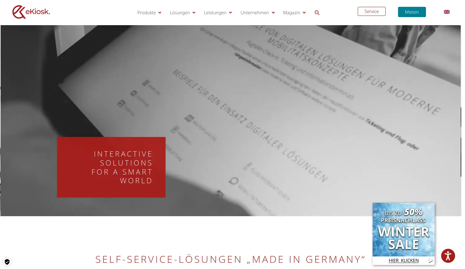 Website der Firma eKiosk GmbH