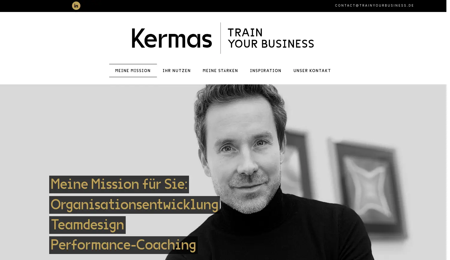 Website der Firma Kermas – Train Your Business