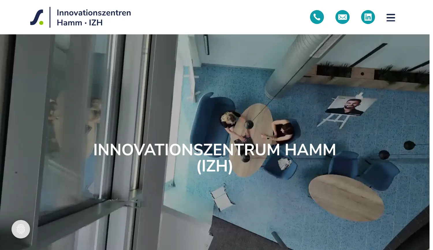 Website der Firma Innovationszentren Hamm GmbH