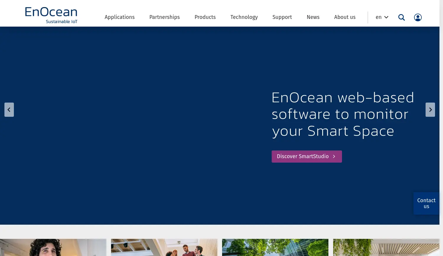 Website der Firma EnOcean GmbH
