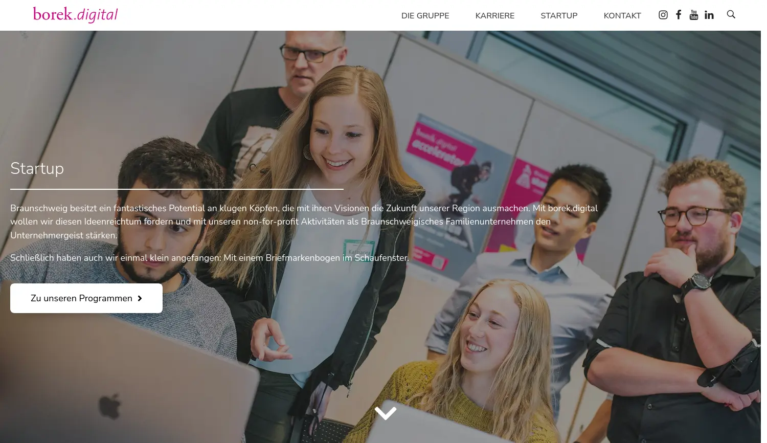 Website der Firma Richard Borek Unternehmensgruppe