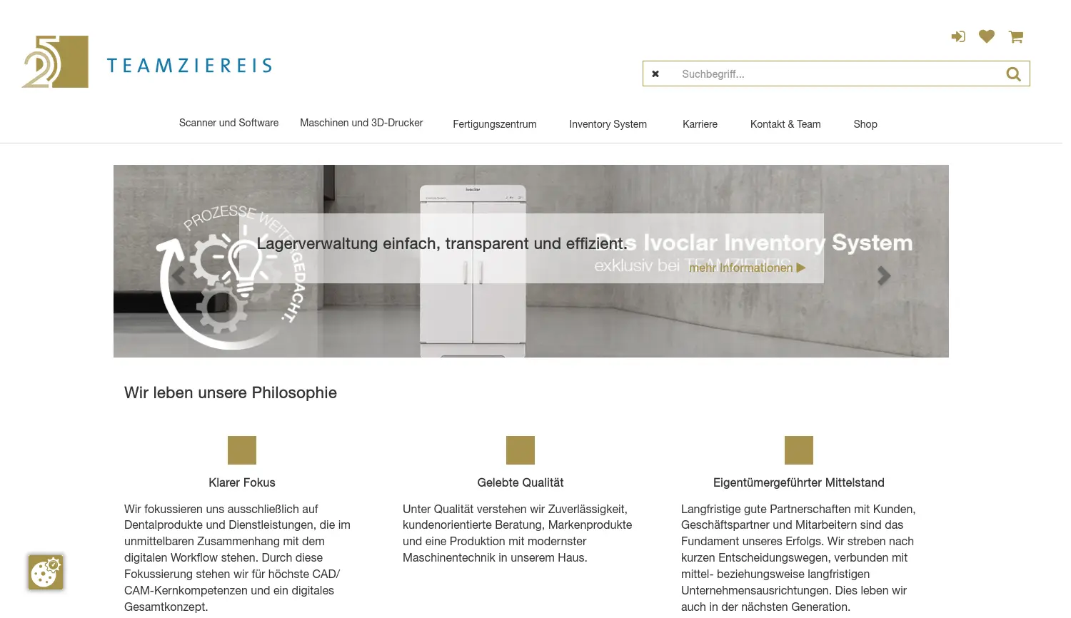 Website der Firma TEAMZIEREIS GmbH