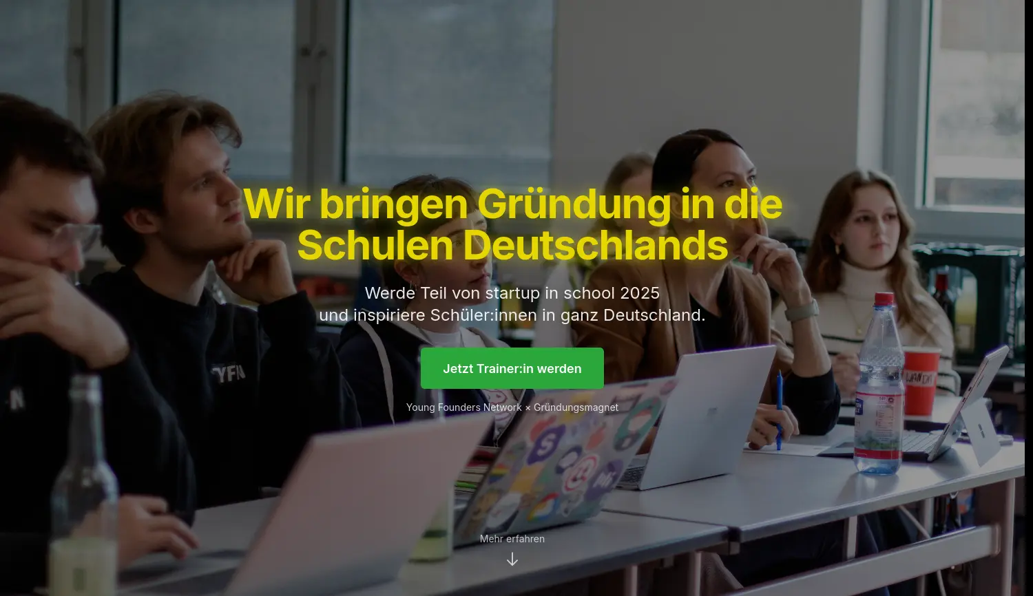 Website der Firma Young Founders Network e.V.
