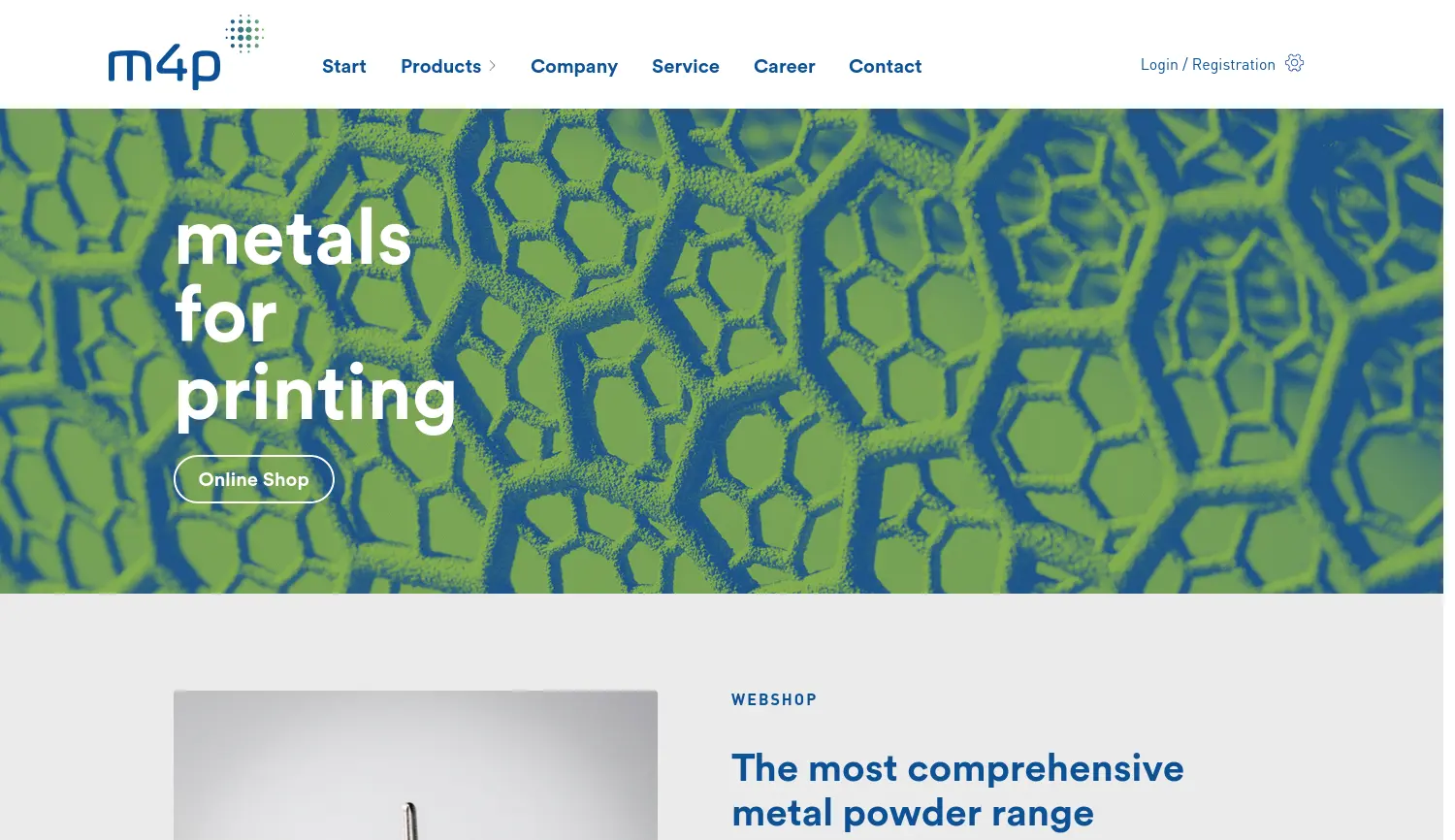 Website der Firma m4p material solutions GmbH