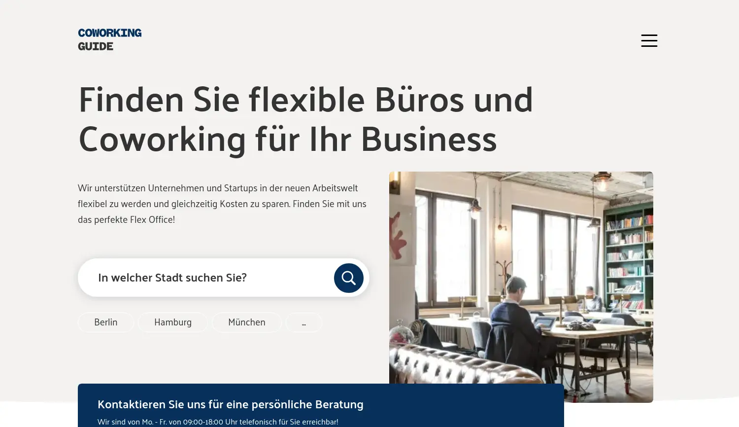 Website der Firma CoworkingGuide