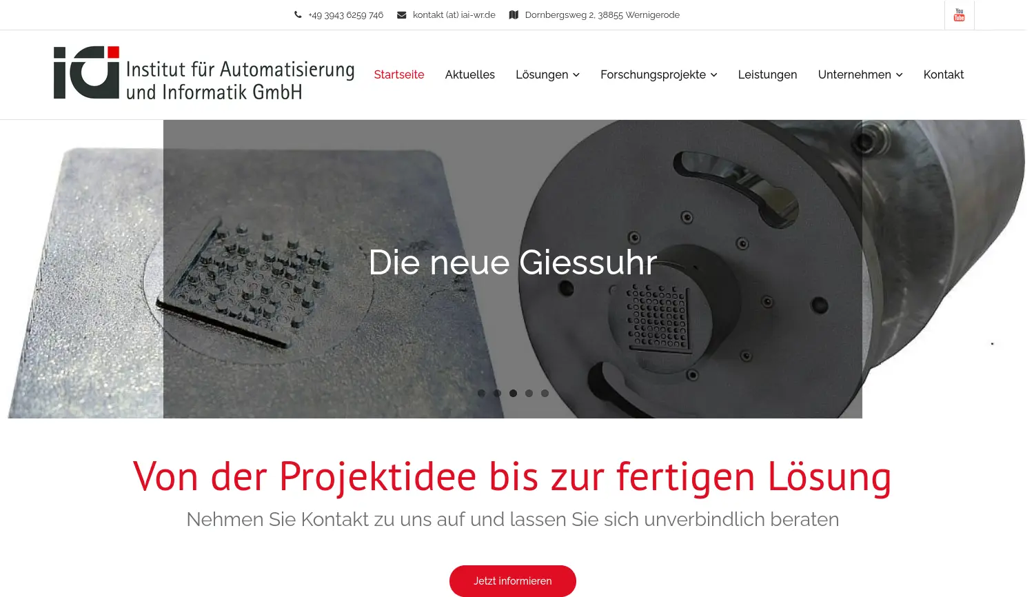 Website der Firma Institut für Automatisierung und Informatik GmbH