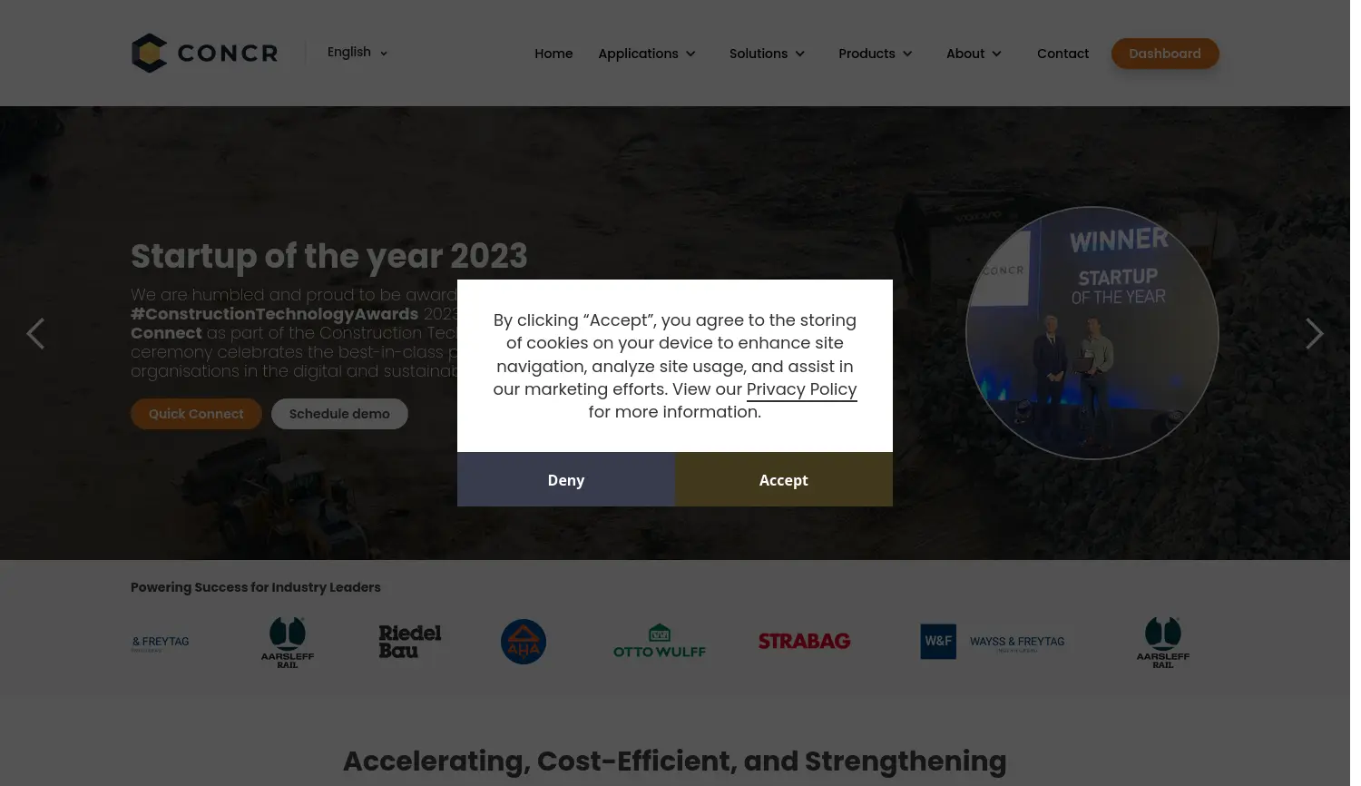 Website der Firma ConcR GmbH