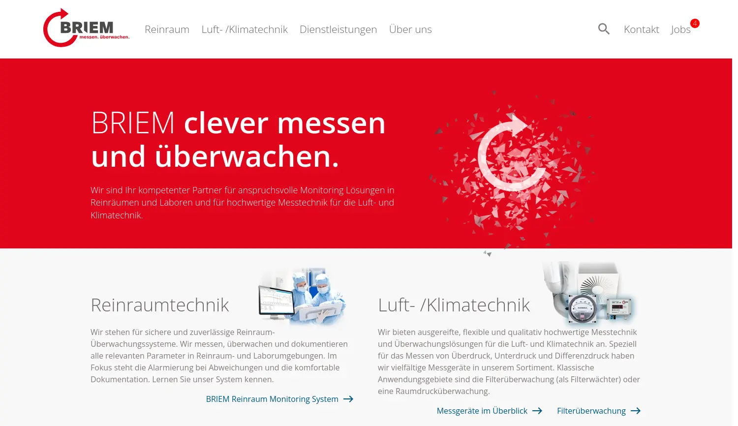 Website der Firma BRIEM Steuerungstechnik GmbH