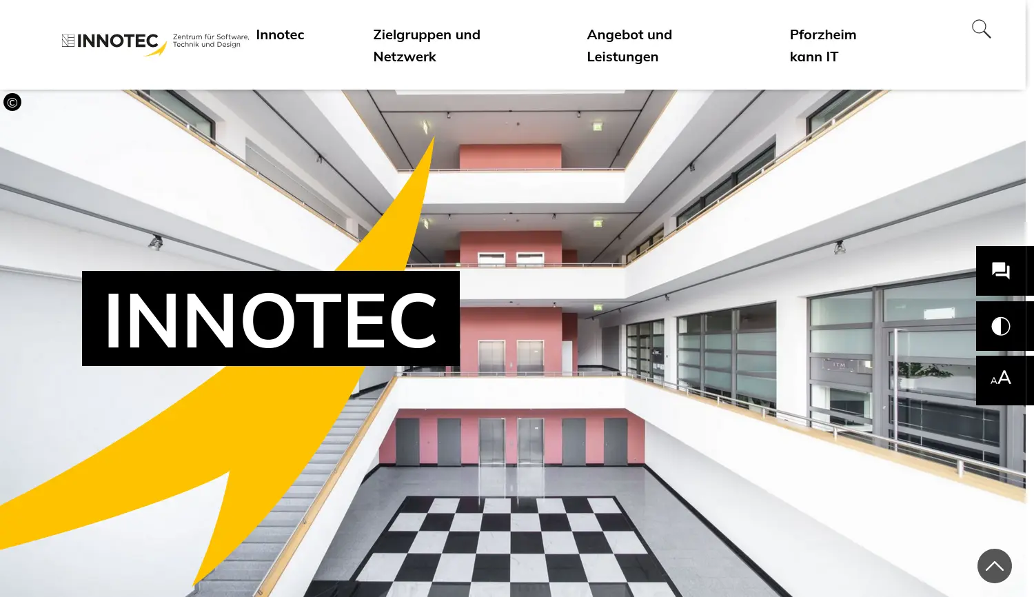 Website der Firma Innotec Pforzheim