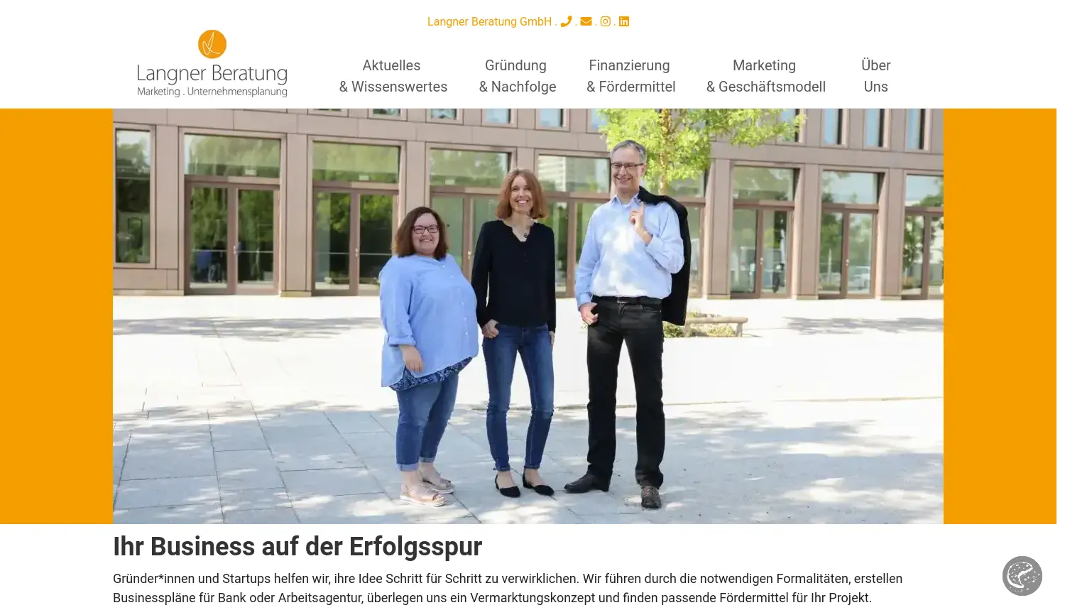 Website der Firma Langner Beratung GmbH