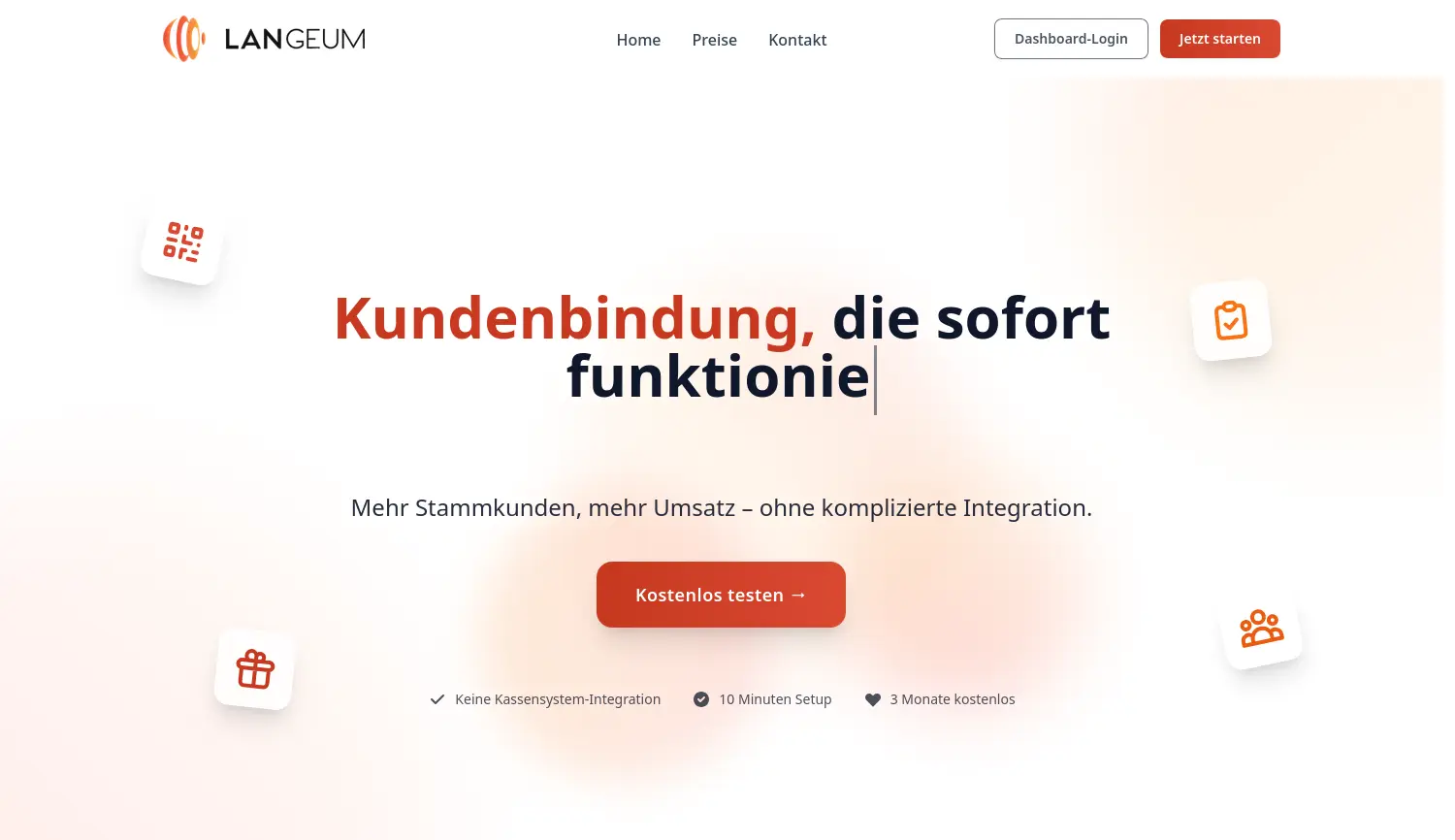 Website der Firma Langeum